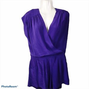 Twelfth Street Cynthia Vincent Purple Silk Romper